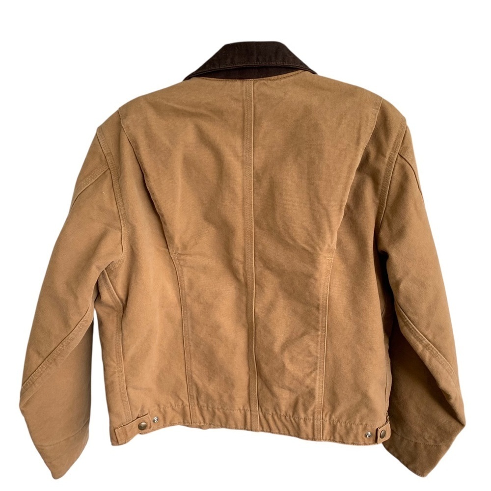 🆕 Vintage Carhartt Womens WJ097 CML Camel Brown Detroit Jacket Blanket Lined L - Picture 3 of 11